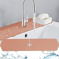 Kitchen Sink Splash Guard Behind Faucet - Large 24 Inch Silicone Sink Faucet Mat Splash Guard - Premium Faucet Splash Mat - Universal Silicone Faucet Mat for Kitchen Sink (1 Pack, Pink)
