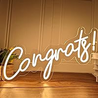 Deco Congrats Dimmable Neon Sign for Grad Party Decor 21.5