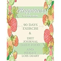 Happiness in a new shape: 90 days exercise & diet journal daily food and weight loss diary