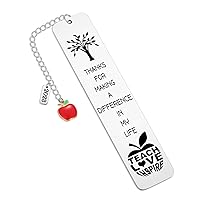 Teacher Appreciation Gifts- 2024 Graduation Teacher Thank You Gifts, Thanks for Making A Difference in My Life Bookmarks for Women Men Christmas End of Year Retirement Gifts for Teacher from Student