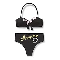 Emporio Armani Women's Standard Band & High Brief Embroidery Signature Bikini Sets