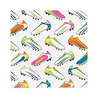 Talking Tables Soccer Napkins | Pack of 20 Paper Serviettes, Recyclable Disposable Kids Party Tableware For Birthday, Game Day Green