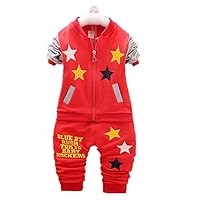 Toddlers Infants Baby Boys Star Long Sleeve Top + Pant 2pcs Clothing Set