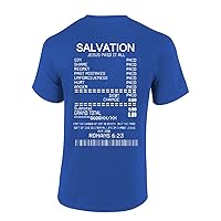 Paid It All Receipt Romans 6:23 Bible Scripture Christian Cross Mens Short Sleeve T-Shirt Graphic Tee