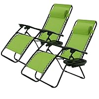 Outdoor Zero Gravity Chair Set, Green