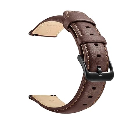 LEUNGLIK 22mm Watch Band,Vintage Leather Watch Strap 10 Colors Watch Band,Quick Release Leather Watch Band,Classic Genuine Leather Wristband for Men Women samsung Replacement band,Choose Size Color