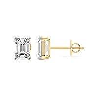 Gift For Mothers Day IGI Certified 1 Carat - 12 Carat Solitaire Lab Diamond Stud Earrings 4 Prong | F-G Color, VS1-VS2 Clarity | 14K Yellow Gold | Friendly Diamonds Earrings