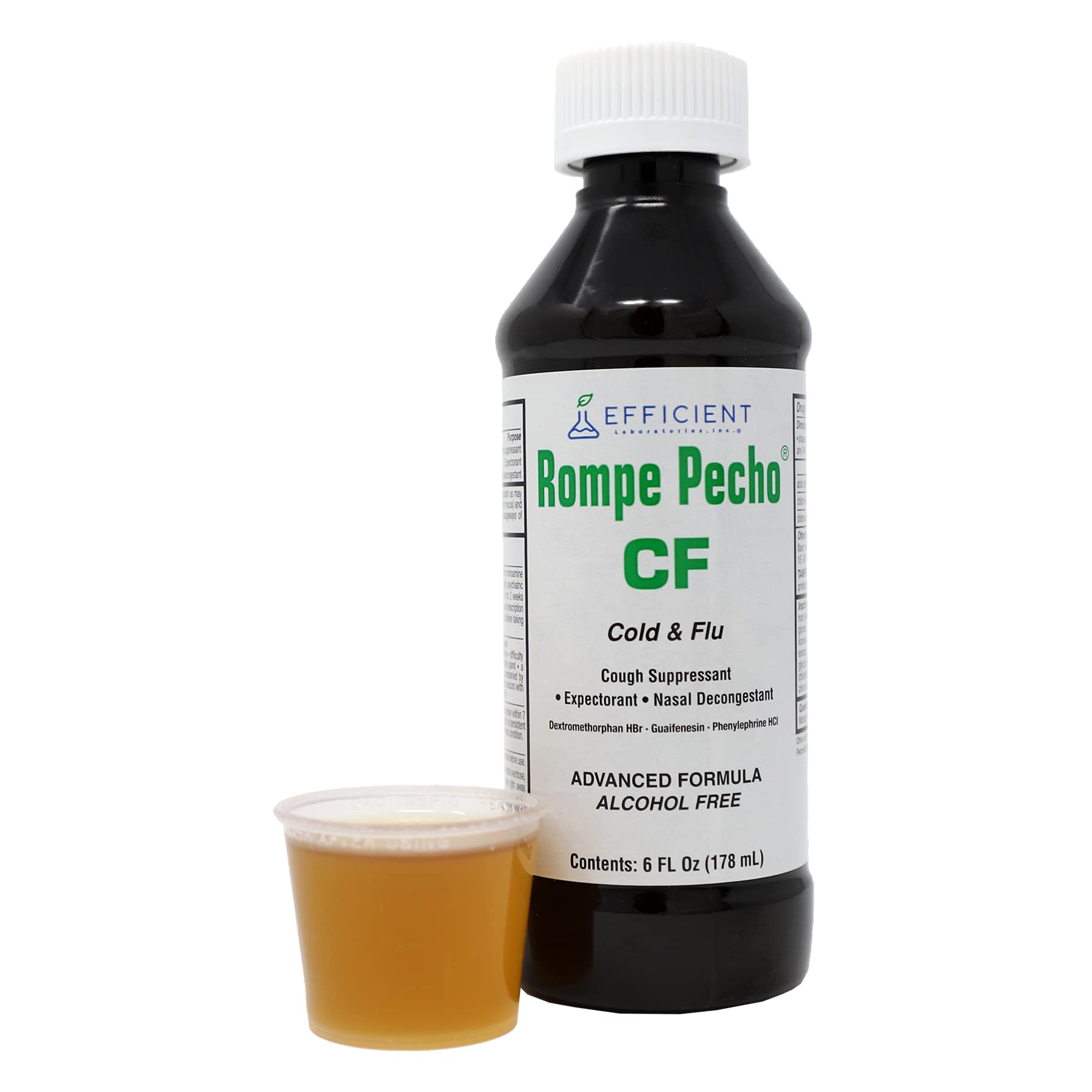 ROMPE PECHO CF, Cold and Flu Syrup, 6 FL Oz, Bottle (Pack of 3)