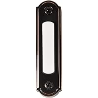 Newhouse Hardware LED Lighted Metal Door Chime Push Button (Oil-Rubbed Bronze) | Surface Mount Lighted Door Bell Button | Replacement Wired Doorbell Button for Most Door Bell Chimes