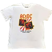 AC/DC Men's Back in Black Tour 1980 T-Shirt White
