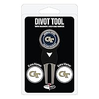 Team Golf NCAA Divot Tool with 3 Golf Ball Markers Pack, Markers are Removable Magnetic Double-Sided Enamel