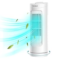 VIVOSUN 13'' Tower Fan, Bladeless Desk Fan with 3 Speeds and 70° Oscillation, Portable and Compact, Quiet Cooling Fan for Home and Office, White