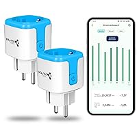 Smart WLAN Socket with Current Measurement Works with Alexa, Google Home, VeSync App Electricity Meter Accessories for Generator and Balcony Power Plant Socket Monitoring Energy Costs 16A 2.4GHz (2