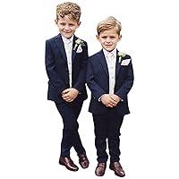 Boys' 2 Pieces Suit Set Formal Single Breasted Button Tuxedo Wedding Christening Outfits