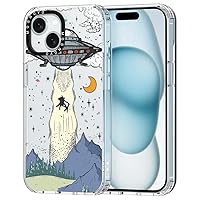 MOSNOVO Compatible with iPhone 15 Plus Case, [Buffertech 6.6 ft Drop Impact] [Anti Peel Off Tech] Clear TPU Bumper Phone Case Cover with Cool UFO Designed for iPhone 15 Plus 6.7