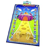 Muslim Prayer Rug for Kids, Smart Electronic Islamic Prayer Carpet Mat, Teaching Talking Music Mat with Worship Step Guide for Kids Toddlers, 43.3x27.5 in (Color : Green)