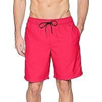 Men's Swimming Trunks Quick Dry Solid Color Beach Short Sports Running Beach Board Shorts with Mesh Lining and Pockets