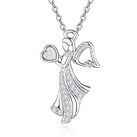 KINGWHYTE Guardian Angel Necklace 925 Sterling Silver Angel Wings Necklace Jewellery Gifts for Women Girls Daughter Friends