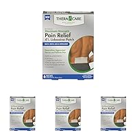 Maximum Strength OTC Pain Relief Patch | 4% Lidocaine Patch | 3.9” x 5.5” | 6-Count Box (Pack of 4)