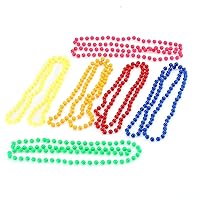BinaryABC Neon Beads Beaded Necklace for 70s 80s Halloween Party Dress Accessories 6pcs(6 color)