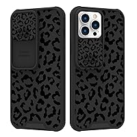 for iPhone 13 Pro Case with Slide Camera Cover Cute Black Leopard Cheetah Print Design for Women Men Anti-Scratch Hard PC Shockproof Protective Phone Case Cover for iPhone 13 Pro 6.1 Inch