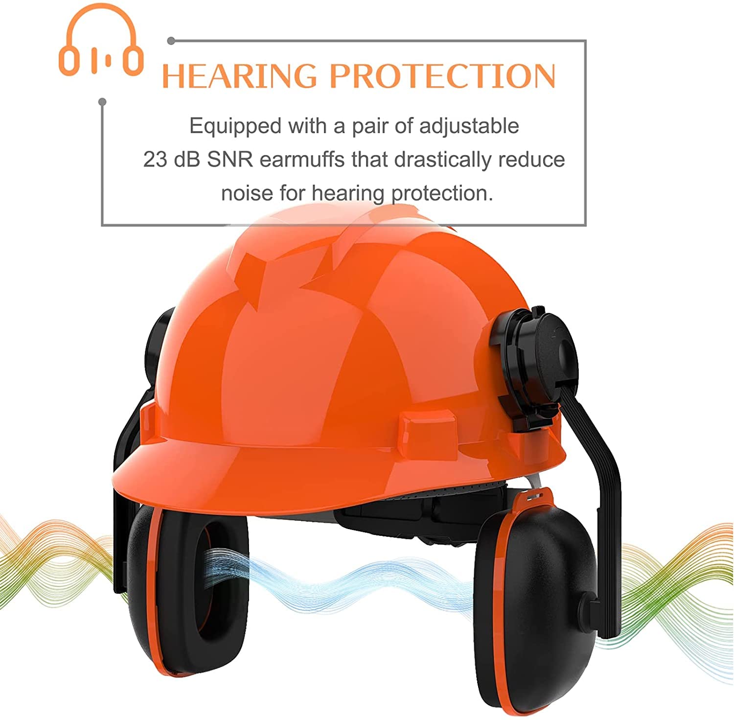 Chainsaw Helmet with Face Shield and Ear Muffs, Forestry Professional Helmet with Visor Combo Set, Helmet for Chainsaw Use, Removable Ear Muffs and Visors by WONDERHOO