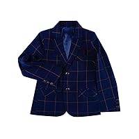 Boys' Checked Single Breasted Button Suit Jacket for Banquet Daily Coat