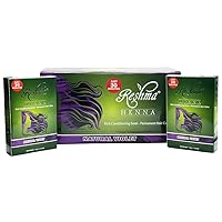Reshma Beauty 30 Minute Henna Hair Color | Infused with Natural Herbs, For Soft Shiny Hair | Henna Hair Color/Dye, 100% Gray Coverage | Semi Permanent | Ayurveda Hair Products (Violet, Pack Of 12)