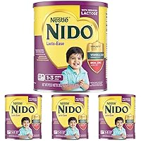 Nestle NIDO Lacto-Ease Toddler Powdered Milk Beverage - 28.2 Oz Canister - Toddler Drink Mix (Pack of 4)
