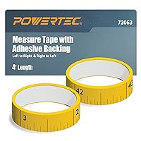 POWERTEC 72063 2 Pack 4' Measure Tape with Adhesive Backing, Left to Right and Right to Left, 1 of Each
