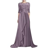 Mother of The Bride Dress Lace Evening Dresses Long Wedding Guest Dresses for Women Chiffon