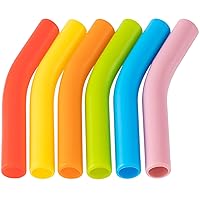6Pcs Metal Straw Silicone Tips 5/16 IN Wide(8mm Outer Diameter) Multi-color Food Grade Rubber Straw Covers Flex Elbow Hydraflow Straw Replacement Tip for Stainless Steel Metal Straws,6 Colors