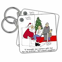 3dRose Key Chains Dale Hunt - Santa and the Useless Gift List (kc-2819-1)