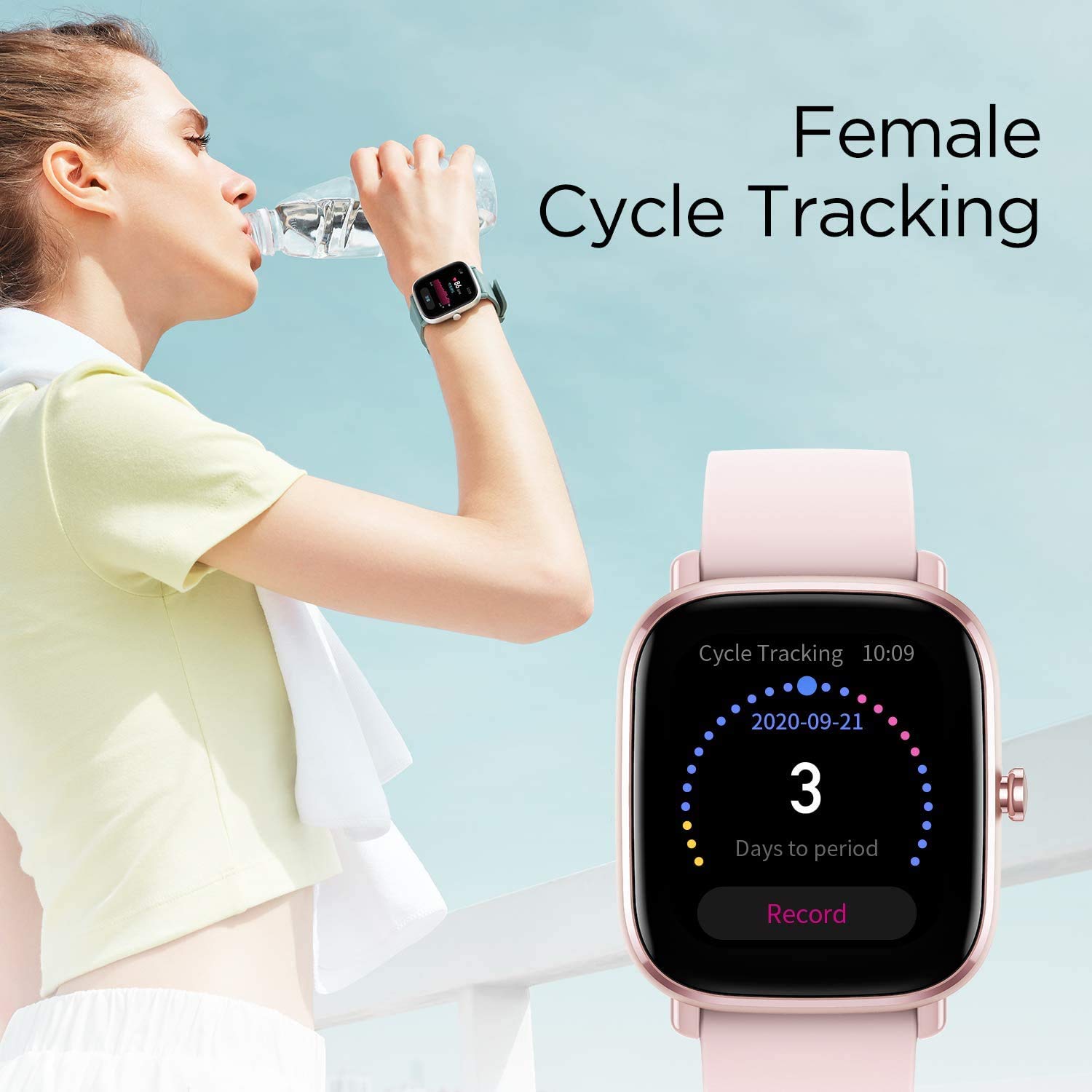 Amazfit GTS 2 Mini Smart Watch for Women Girls, Alexa Built-in, GPS Tracker, 14 Days Battery Life, Blood Oxygen Heart Rate Sleep Monitoring, 5 ATM Water Resistant, Android iPhone Compatible-Pink