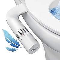 Veken Ultra-Slim Bidet, Non-Electric Dual Nozzle (Posterior/Feminine Wash) Fresh Water Sprayer, Adjustable Water Pressure, Bidet for Toilet Seat Attachment, Stainless Steel Inlet Badays