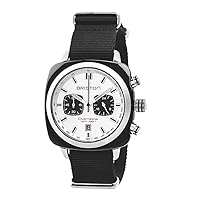 BRISTON - Clubmaster Sport Acetate - Chronograph Black White Dial, White, Strap
