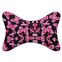 Pink Ribbon Butterfly Car Neck Pillow Super Comfy Car Headrest Pillow Head Neck Rest Support Cervical Pillows