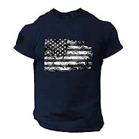 4th of July T Shirts for Men Big and Tall Casual Short Sleeve American Flag Patriotic Shirts Independence Day Tees