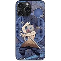 Compatible with iPhone 15 Pro Max Case with Inosuke Anime Cool 32 Case Cartoon Slim Shockproof Black Shell Soft Thin TPU Case Black