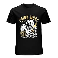 Smiling Skeleton Holding Beer Funny Halloween Party T-Shirt