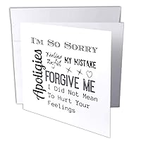 3dRose Image of Apologies Forgive Me Im Sorry I Hurt Your Feelings - Greeting Card, 6 by 6-inch (gc_309859_5)