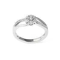 Sterling Silver 1/10 CT TDW Diamond Promise Ring for Her
