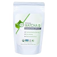 Aiya Certified USDA Japanese Organic Ceremonial Grade Matcha Green Tea Powder - Gluten-Free, Non-GMO - 100g Bag (3.53 oz.)