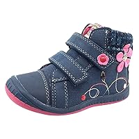 Girl's Nellie Double Hook and Loop Closure Flower Sneaker Shoes