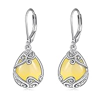 Moonstone Filigree Drop Dangle Teardrop Earrings 925 Sterling Silver Moonstone Leverback Earrings for Women Jewellery Gifts