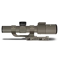 Monstrum Alpha Series 1-4x24 First Focal Plane FFP Rifle Scope with MOA Reticle | ZR302 Quick Release Offset Scope Mount | Flat Dark Earth | Bundle