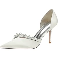 Womens Pointed Toe Rhinestones Slip On Wedding Pumps Dress Shoes Evening 8.5CM