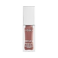 Sigma Beauty Renew Lip Oil – Tinted Lip Oil with Luxurious High-Shine Color and Long Lasting Hydration for Soft, Supple Lips, Non Sticky Lip Oil with Nourishing Antioxidants (Tint, Neutral Nude Sheen)