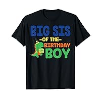 Big Sis of The Birthday For Boy Saurus Rex Dinosaur Party T-Shirt