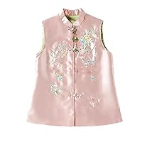 National Vest Women's Spring Autumn Loose Short Embroidery Chinese Vest Coat